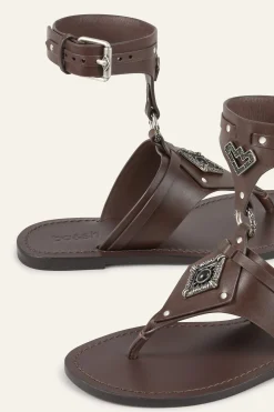 CORFOU sandalias planas de cuero