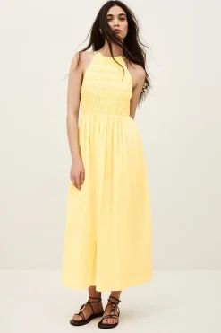ERIS vestido largo con fruncido elástico