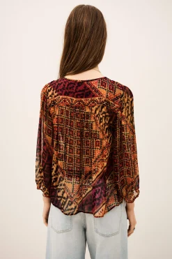 ODETTA blusa estampada con mangas