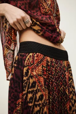 OLGIA falda midi estampada