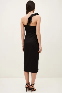 SILLA vestido one shoulder con volante