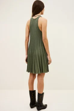 SINNTA vestido punto sin mangas plisado